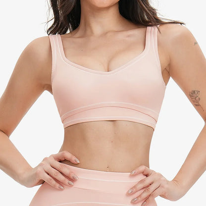 Breathable Yoga Bra Color Contrast Sports Bra Shockproof Gym Fitness Underwear High Strength Workout Top Female Sports...