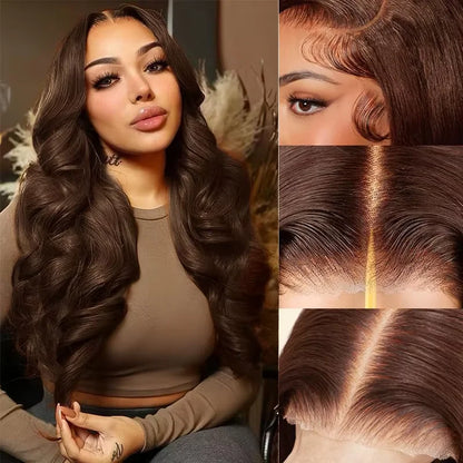 Body Wave HD Lace Front Human Hair Wigs 13x4 13x6 Chocolate Brown 200 Density HD Lace Frontal Wig Pre Plucked Wigs long...