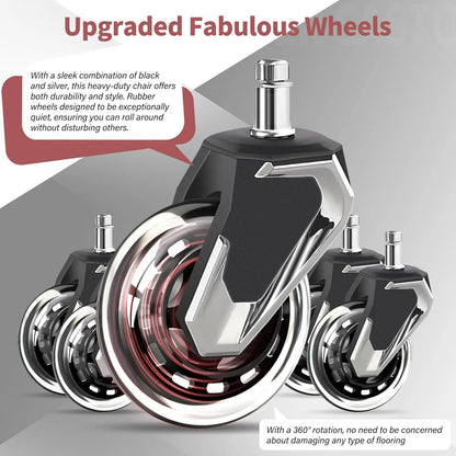 Big and Tall Office Chair 700lbs - Adjustable Headrest&Lumbar Support, 3D Flip Arms, Large Wheels &Heavy Duty Metal Base