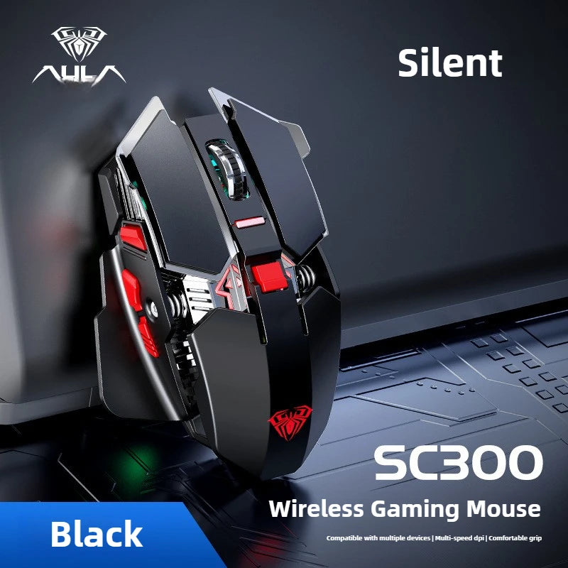 2025 New SC300 Wireless 2.4G Gaming Mouse RGB 3200dpi Rechargeable Silent Mechanical E-sports Mouse for Desktop Computer Laptop