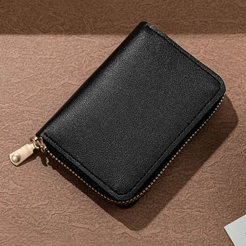 1pc Organ Card Bag Korean Edition Portable Women's Short Bank Card Cover Business Card Clip Zipper Vertical Handheld Bag - Kimlud