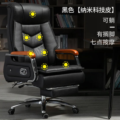 Swivel Office Chair Recliner Vintage Leather Study Arm Office Chair Ergonomic Luxury Cadeira Para Computador Furniture Home