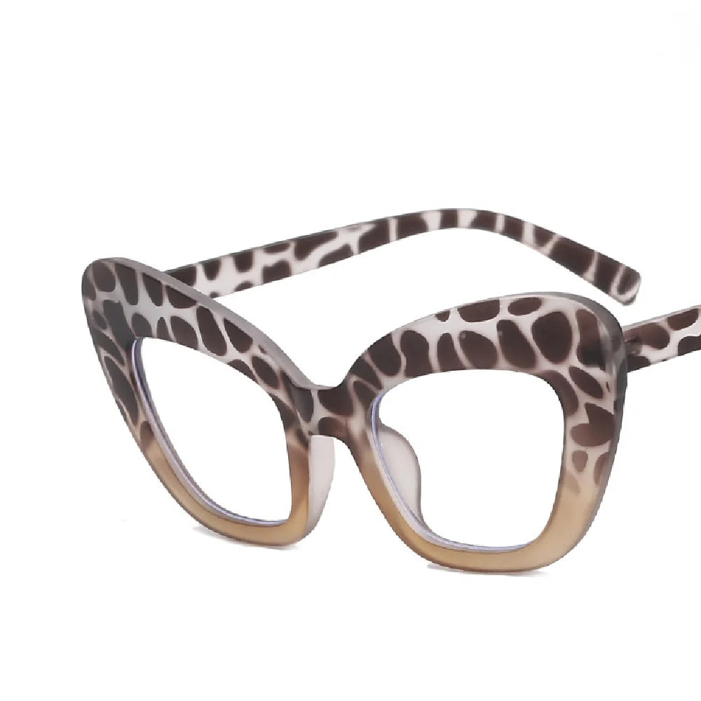 Cat Eye Anti Blue Light Eyewear Frame Women Oversized Vintage Clear Lens Leopard Eyeglasses Frame Computer Prescription...