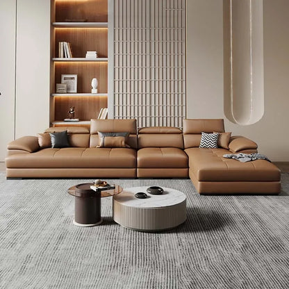 European Living Room Sofa Genuine Leather Sectional Corner Sofas Modular Luxury Sofa Sala De Estar De Luxo Modern Furniture - Kimlud