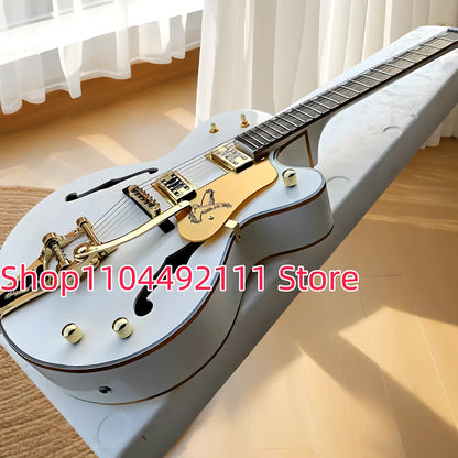 Hot sell good quality Semi Hollow Body Jazz Electric Guitar With Bigs Tremolo ebony fingerboard, High Quality can be...
