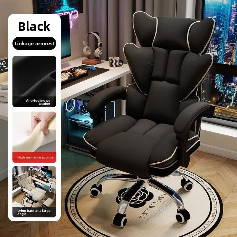 Lift Backrest Computer Chair Comfortable Sedentary Desk Sofa Chair for Boys Gaming Home Office Living Room Bedroom