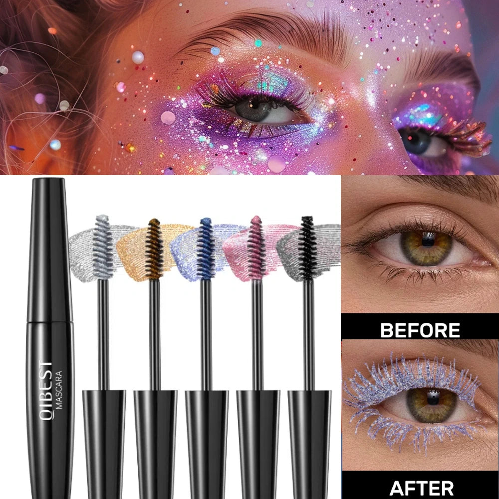 Color Mascara Eyelashes Lengthening Silk Fiber Natural Waterproof Curling Long Lasting Black Purple Silver Stage Eyes...