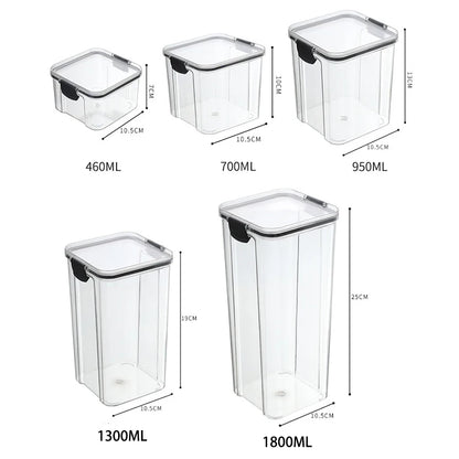 Sealed Jars Kitchen Grain Storage Organizer Large Tank Plastic Moisture-proof Storage Box Household Seasoning Jars Set - Kimlud