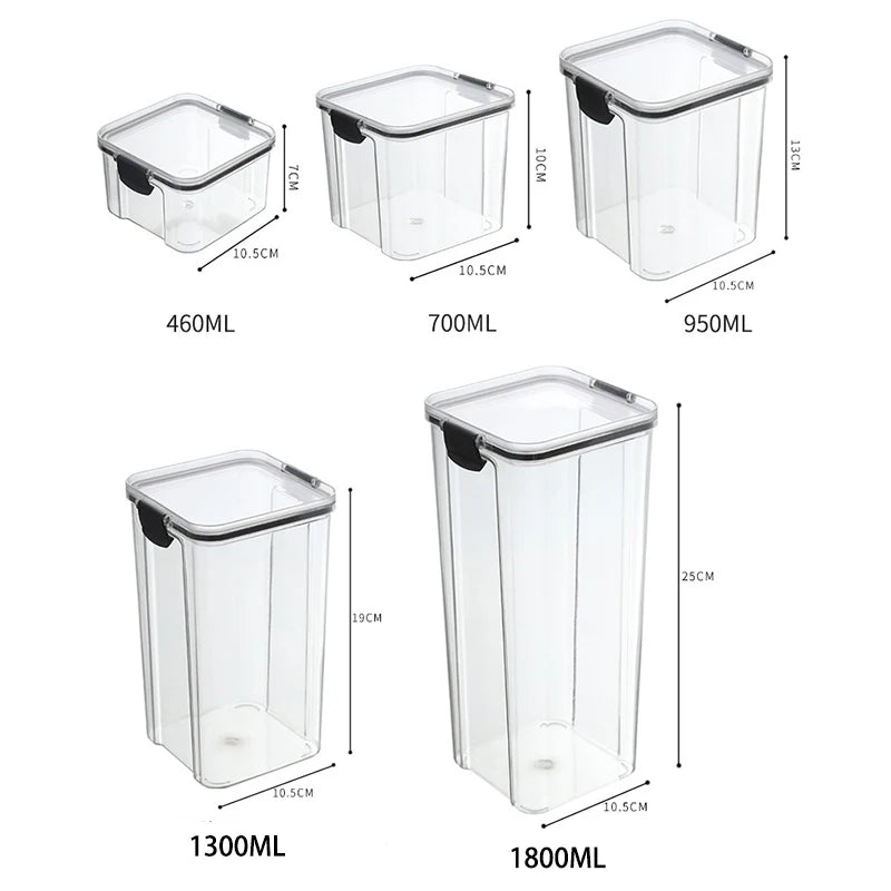 Sealed Jars Kitchen Grain Storage Organizer Large Tank Plastic Moisture-proof Storage Box Household Seasoning Jars Set - Kimlud