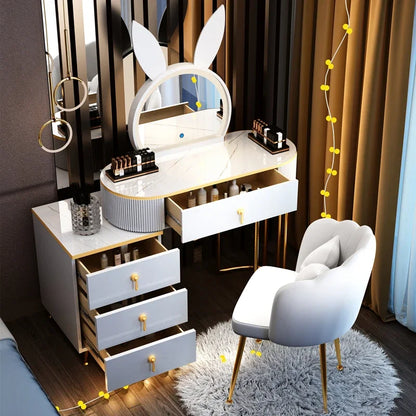Modern Luxury Vanity Table Storage European Big Study Corner Women Organizer Dressing Table Girl Penteadeira Chinese Furniture