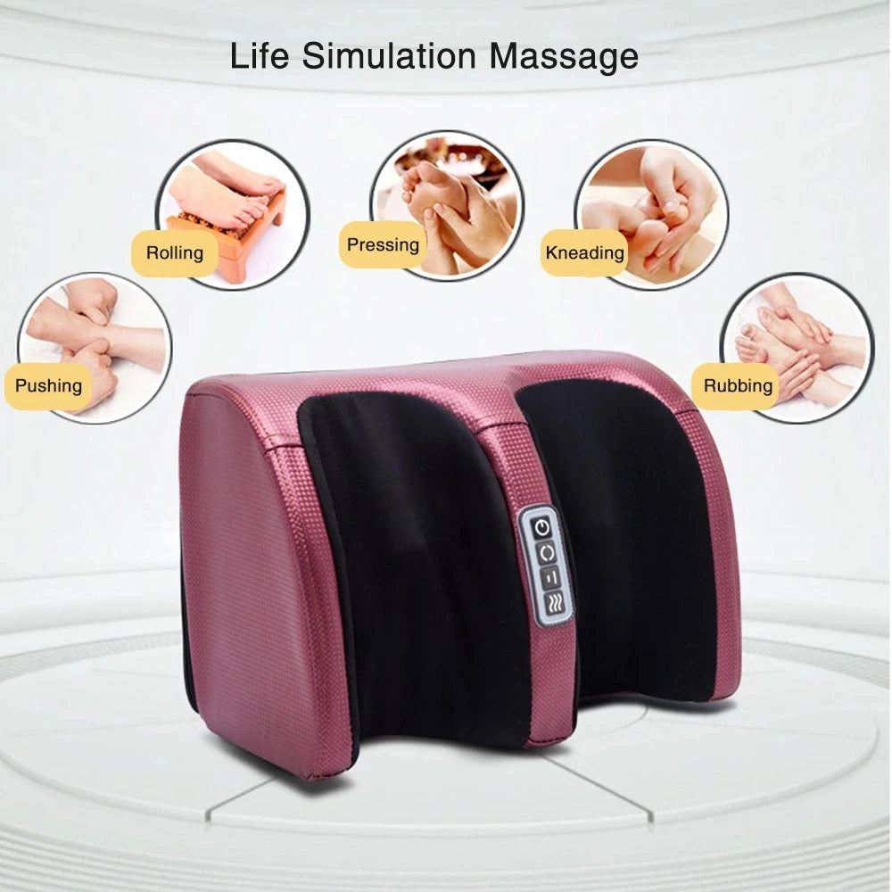 Electric Foot Massager Shiatsu Kneading Deep Tissue Relax Heated Roller Calf Pain Relief Fatigue Muscles Vibrator Machine Health - Kimlud