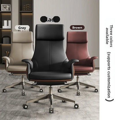 High end boss chair, genuine leather office chair, CEO computer, ergonomic, sedentary, swivel chair that can be reclined...