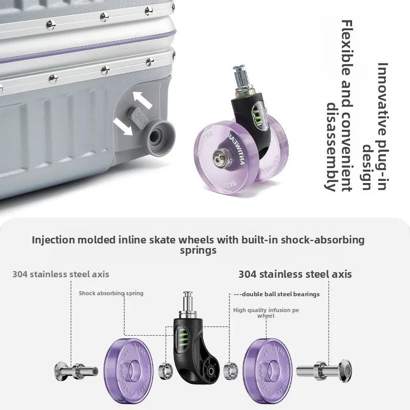 20/24/26/28 Inch Fashion Wide Handle Travel Suitcase Luggage with Cup Holder Suitcase Trip Cabin TSA Customs Lock Trolley Case