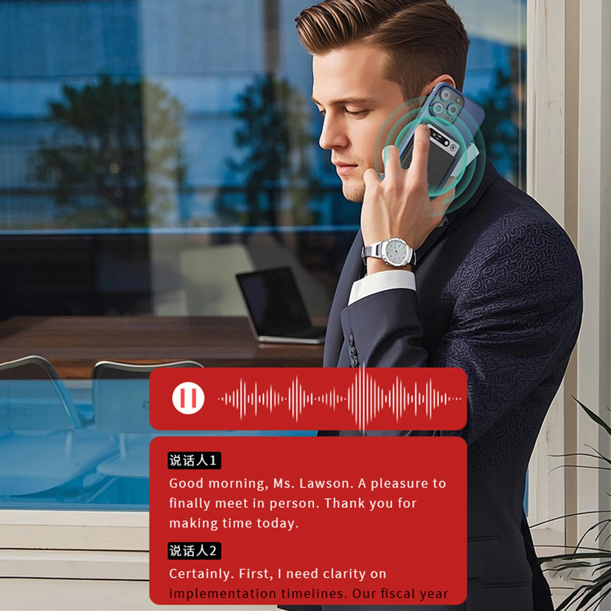 64G AI Voice Recorder Portable AI Notetaking Device Support 134 Languages Transcribe & Summarize Audio Recorder Audio Dictaphone