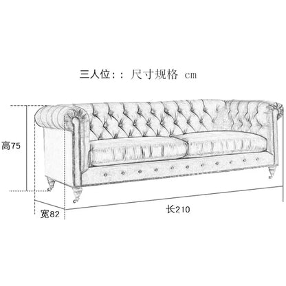 A Luxury vintage Chesterfield Sofa Antique Deep Button American 3 sitzer leder sofa Luxurious Elegant royal wohnzimmer...