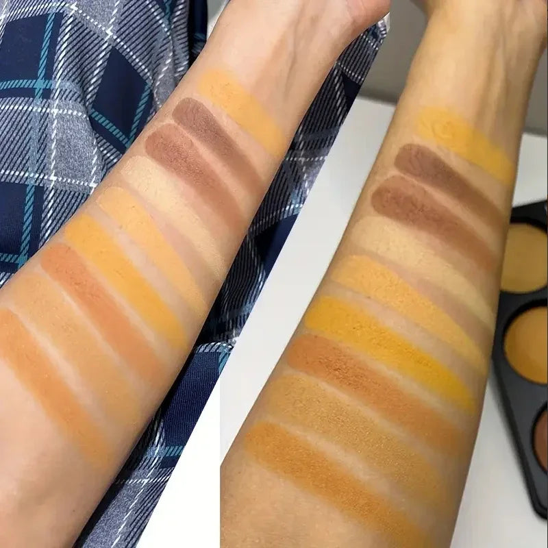 Dark Skin Tone 9-in-1 Face Palette Waterproof Concealer 9 Shades Contour Bronzer Wheat Makeup Palette for Women