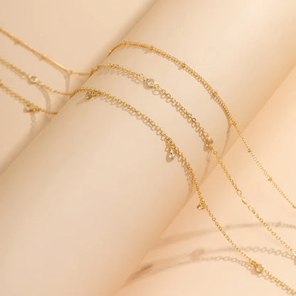 Sexy Round Clear Rhinestone Tassel Belly Chains For Women Gold Silver Color Metal Beach Link Chain Waist Body Jewelry Accessory - Kimlud