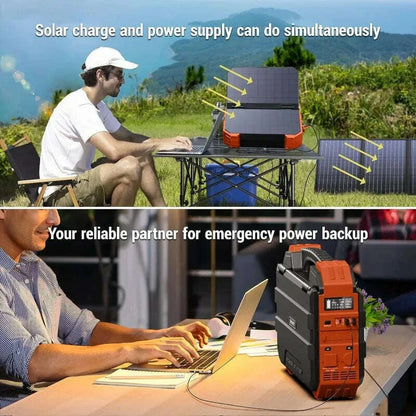 Portable Power Station 1000W with Built-in Solar Panel 614WH/192000mAh Battery Pack Solar Generator with AC/DC/USB/PD Output