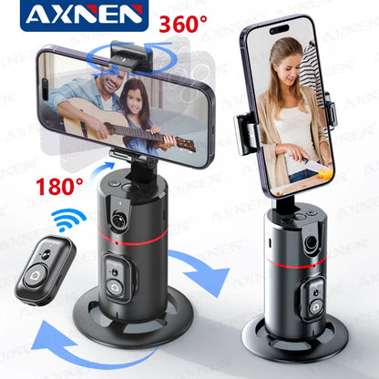 AXNEN P02 360 Rotation Follow-up Gimbal Stabilizer Monopod Desktop Tracking Gimbal with Remote for Phone Live Photography