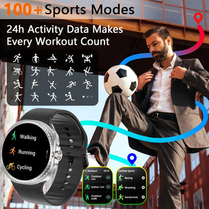 New Smart Watch 8 classic Rotating Dial AMOLED HD Screen Men's GPS NFC Sport modes Fitness Heart Rate Bluetooth Call Smart Watch