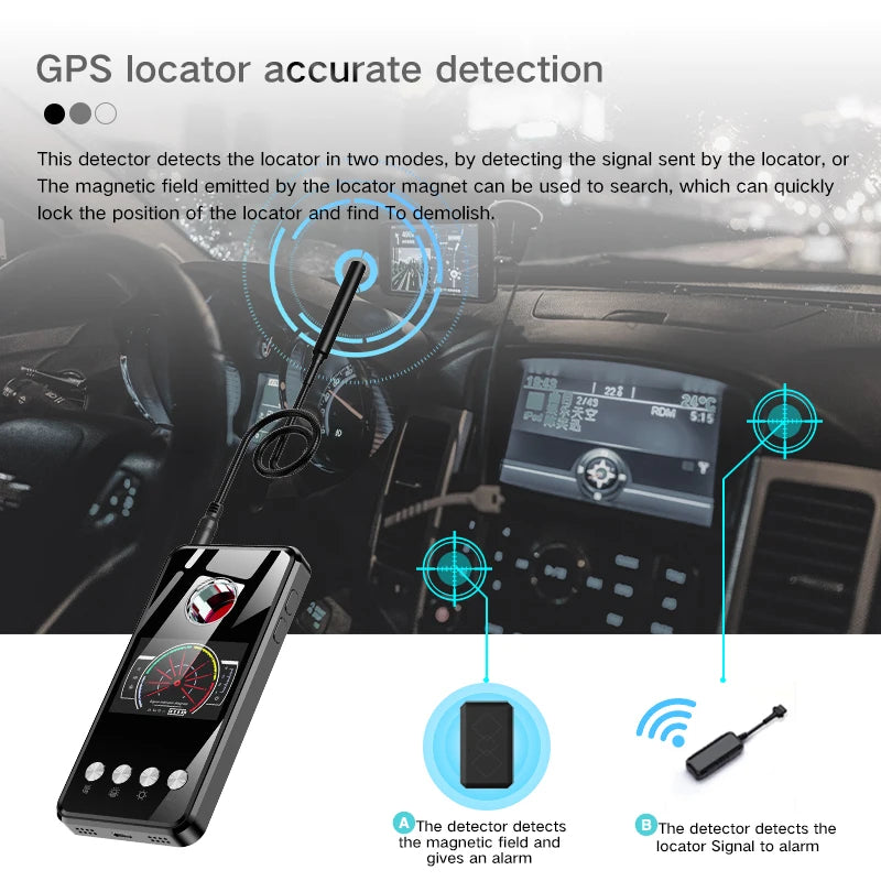 Laser Infrared Detector Signal GPS Tracker Mini Bug Finder Anti Spy Detector Wiretapping Wireless Cam Bug Gadget VS...