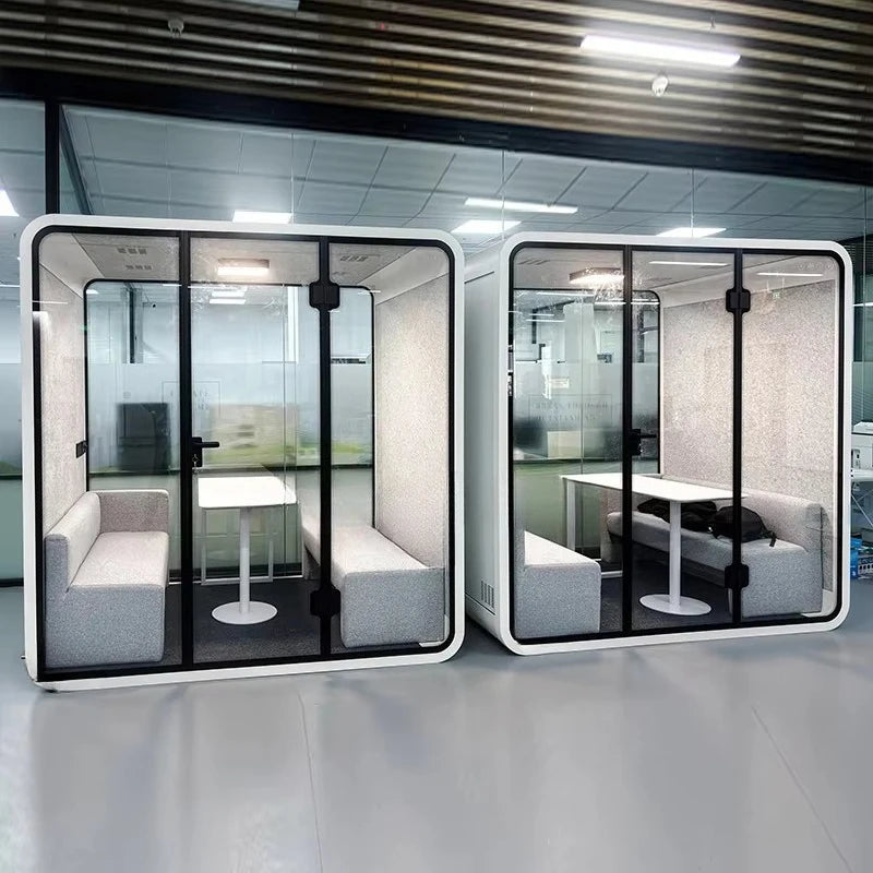 Meeting Pod Soundproof Acoustic Booth for 2 4 People Team Collaboration Huddle Space Open Office Customized Hot Sale