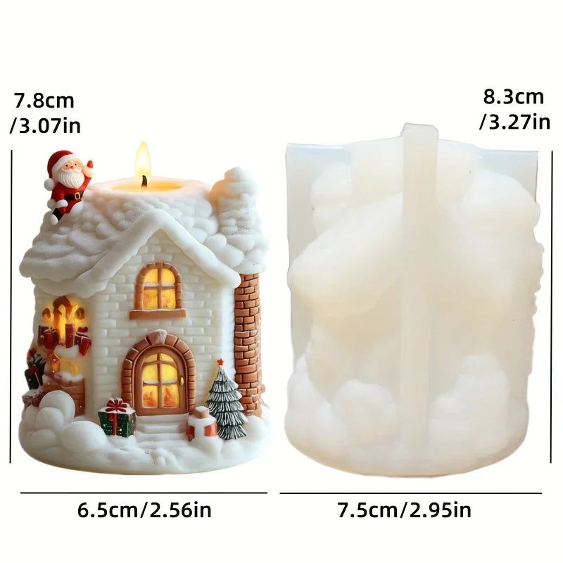 Santa Claus Sleigh Spherical Candle Silicone Mold Santa Claus Elk Scented Candle Mould Santa Claus Sleigh Resin Plaster Molds