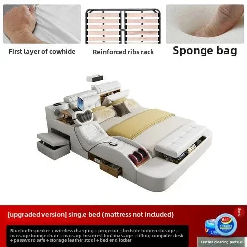 Korean Modern Luxury Bed European Nature Luxury Bedroom Human Bed Design Multifunctional Bedroom Camas King Size Home Furniture - Kimlud