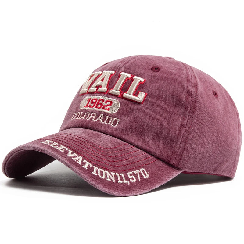 Men's Baseball Cap Fashion VAIL Letter Embroidered Cotton Soft Top Women Hats Summer Casual Travel Visor Caps Trucker...