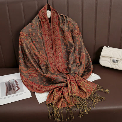 Luxury Brand Autumn Cashmere Pashmina Shawl Lady Wrap Warm Winter Scarves Design Print Female Foulard Cotton Stoles...