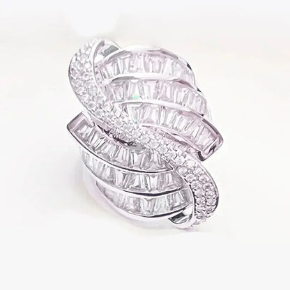 CAOSHI Hyperbole Geometric Women Rings Full Paved Sparkling CZ Stone Luxury Wedding Accessories Cocktail Party Trendy Jewelry