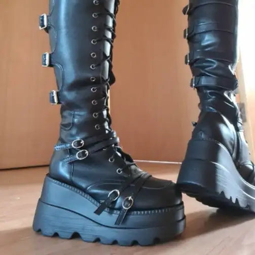 Wedges Long Boots for Women Autumn Winter Over-the-knee Boots Cosplay High Platform Women Boots New High Heel Gothic...