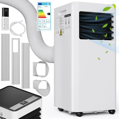 Portable Air Conditioner,Dehumidifying,Ventilating,Dust Filter,9000 BTU/h 2.6 KW,with Exhaust Hose,Remote Control,Wheels...