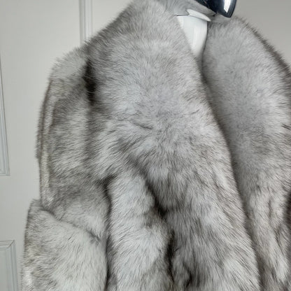 Natural Fox Fur Jacket For Woman Real Fur Coat With Turndown Collar Cropped Fox Fur Jacket High Quality Genuine Leather Jackets
