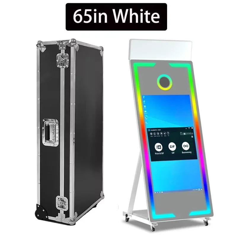 DSLR Magic Mirror Portable Photo Booth with Flight Case Touch Screen Built-in Mini PC,For Wedding Party Activity free fill light - Kimlud