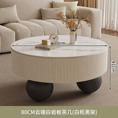 Round Designer Coffee Table Storage Nordic Aesthetic Minimalist Coffee Table Drawers Italian Simple Mesa Auxiliar Home...