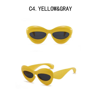 Candy Color Sexy Lip Y2k Cat Eye Sunglasses For Women Luxury Brand Yellow Blue Gradient Sun Glasses Men Punk Hip Hop...