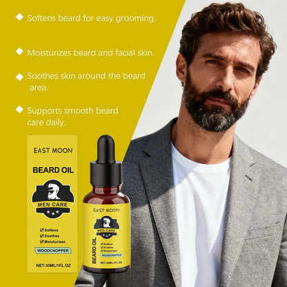 East Moon Men Beard Care Oil Effectively Nourish Quick Absorbing Grooming Soften Healthy Caring Natural Fragrance Beard...
