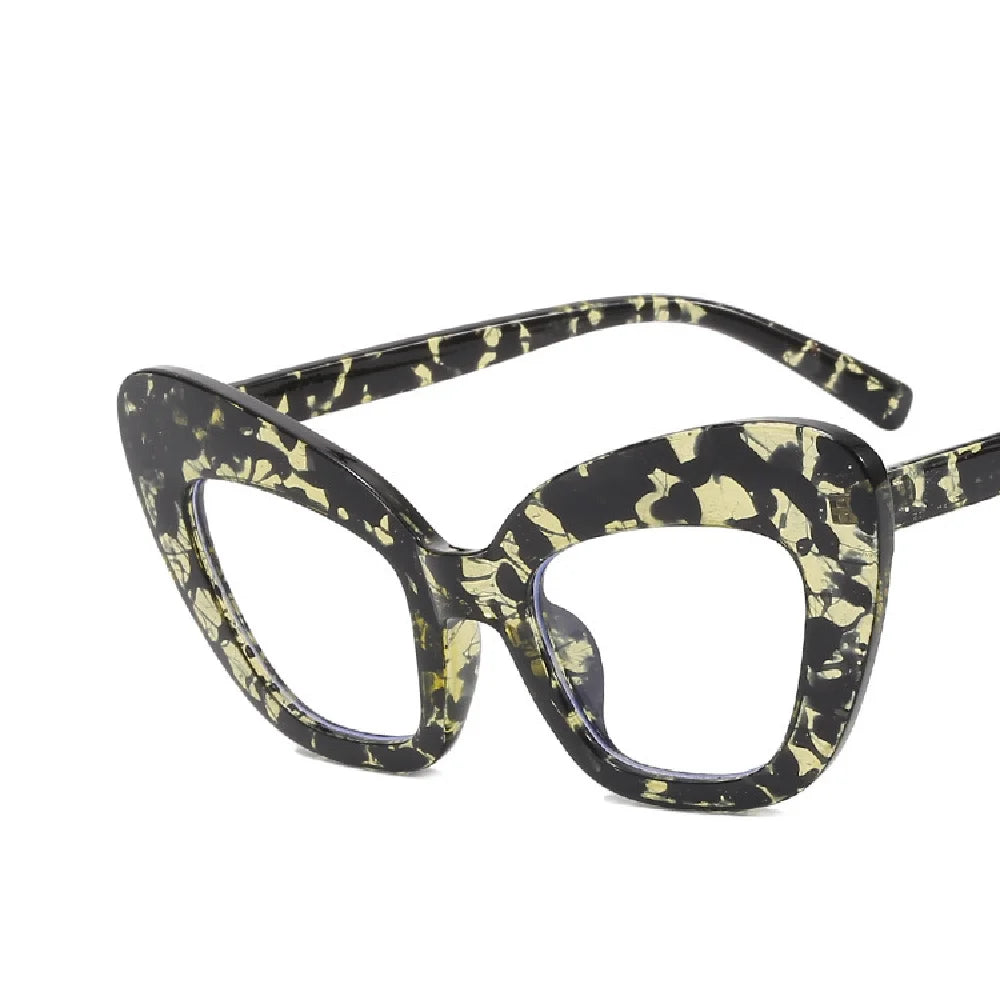 Cat Eye Anti Blue Light Eyewear Frame Women Oversized Vintage Clear Lens Leopard Eyeglasses Frame Computer Prescription...