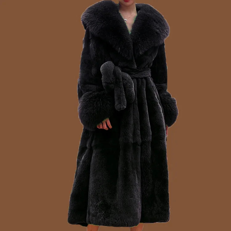 2024 Long Mink Coats Women Fur Coats Winter Outwear Faux Fur Jacket Female Long Sleeve Ladies Casual Oversize Fur Coat Parkas