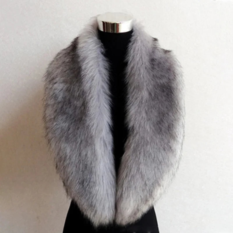 100Cm Artificial Fox Fur Scarf For Women Winter Warm Faux Fur Collar Lady Shawl Woolen Windbreaker Decoration Coat Hat Accessory