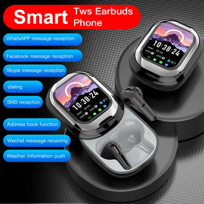 SE-ONE Smart Headphones LED Full-color Slide Touch Screen Support APP Information Receiving Wireless TWS Earbuds 300mAh