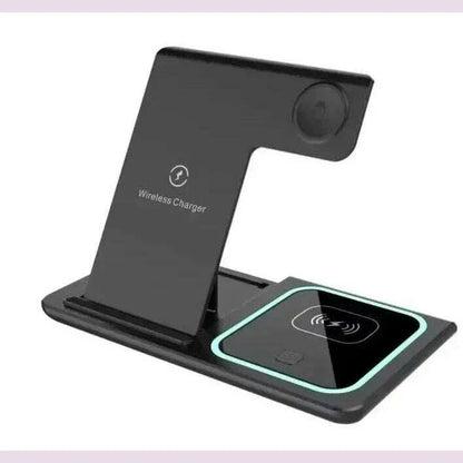 LED Fast Wireless Charger Stand 3 in 1 Foldable Charging Station For iPhone 15 14 13 12 11 Apple Watch 9 8 7 6 5 Airpods Pro