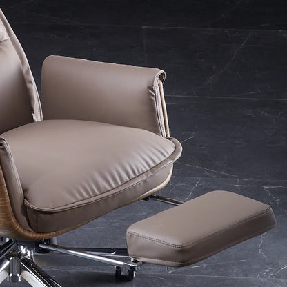 Computer chair Home boss chair Comfortable backrest Sedentary reclining Cowhide sub-study class Business office | Kimlud...