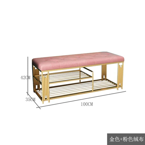 Fashion Cloakroom Hotel Shoe Changing Stools Light Luxury Living Room Storage Ottomans Creative Household Furniture Shoe Shelf T - Kimlud