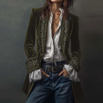 New V Neck Patchwork Elegant Chic Jackets, Women Spring Autumn Long Sleeve Fashion Coat, Casual Simple Ladies Cardigan Outerwear