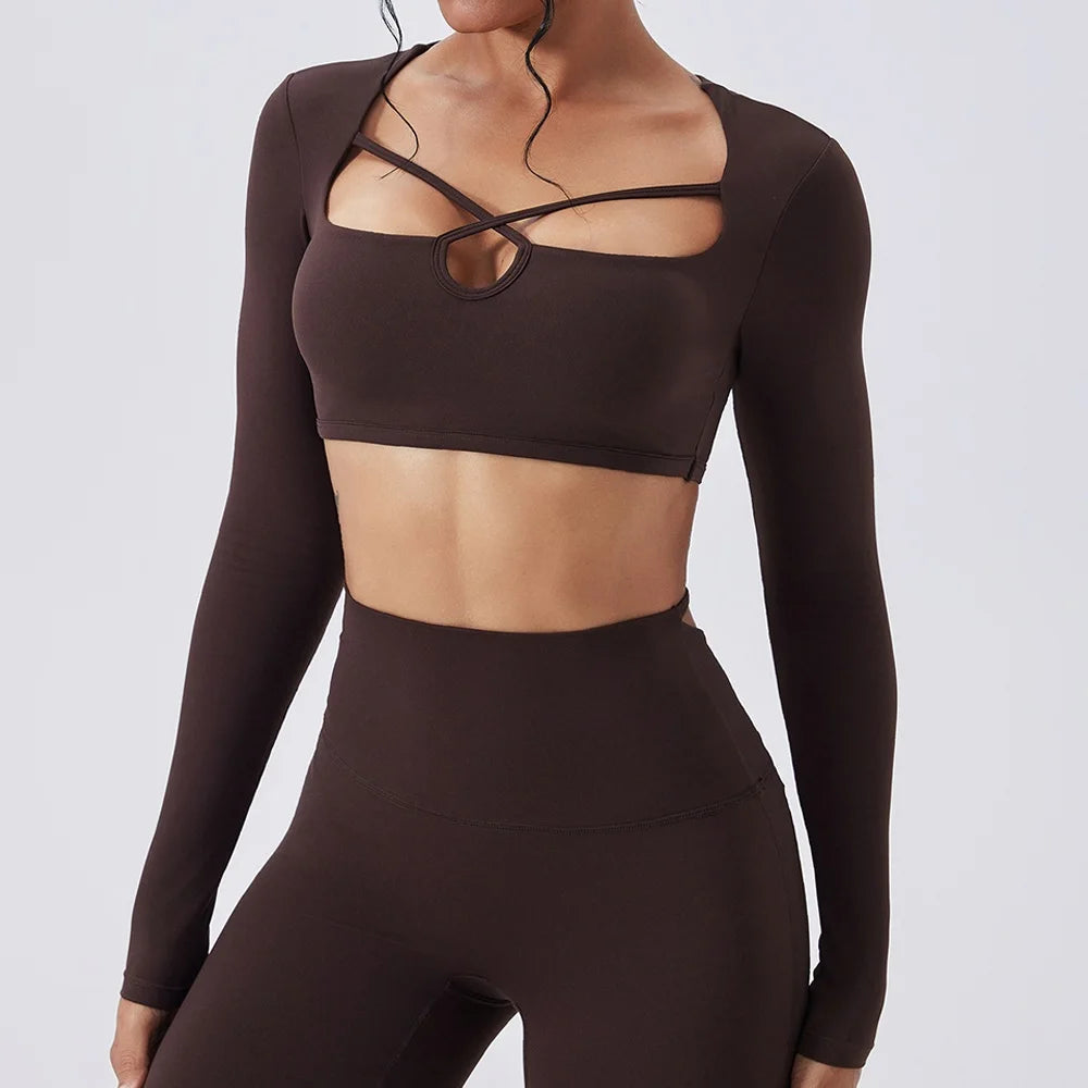 Cloud Hide HOT Girls Yoga Shirts Long Sleeve Blouses for Woman Sports Gym Fitness Running Top Pilates T-Shirt Workout Clothing - Kimlud