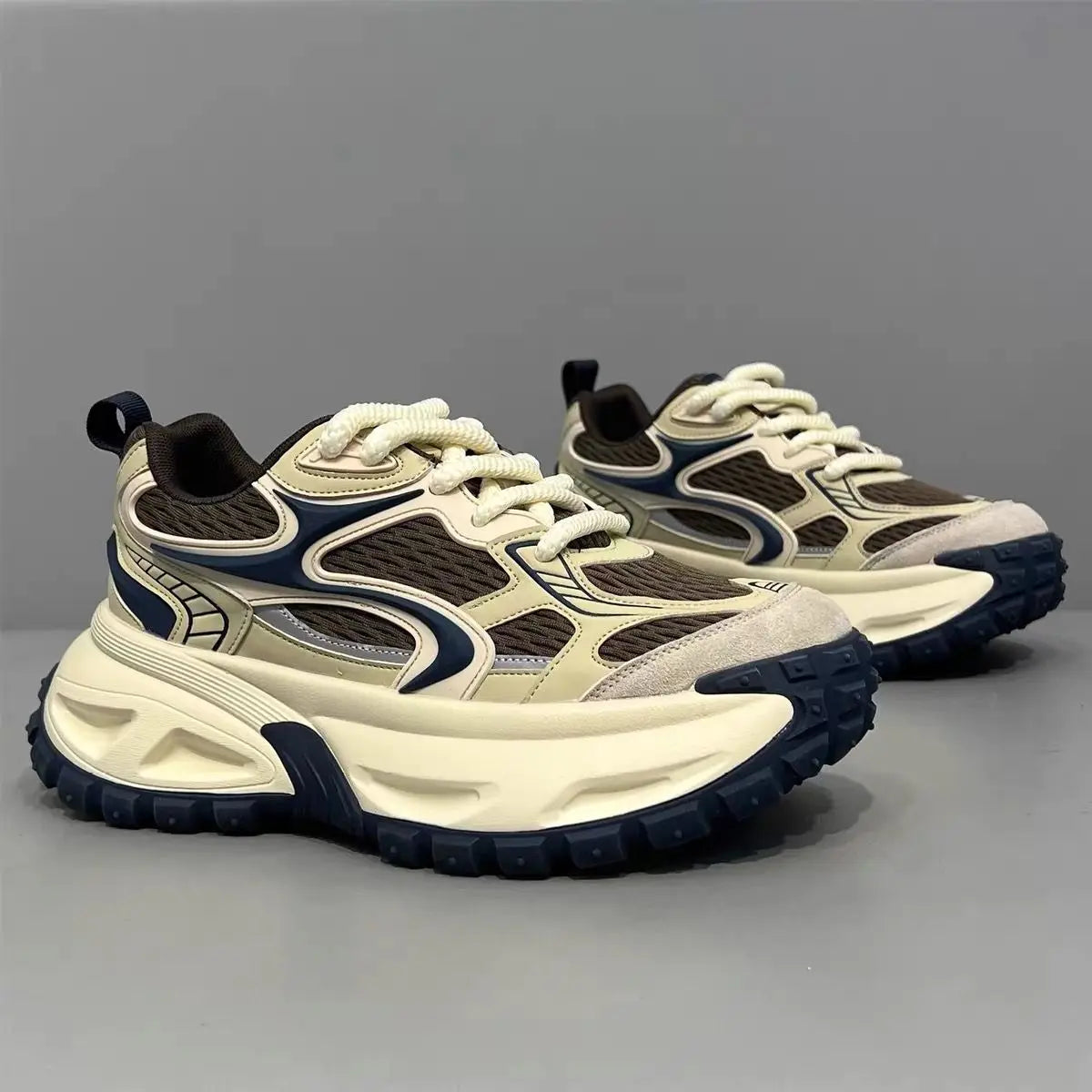 Casual Style Breathable Sporty Men's Shoes Thick Bottom Versatile High-End Lightweight Fashionable Dad Shoes Comfortable Wear - Kimlud