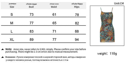 Women Mini Dresses Summer Streetwear Fashion Print Casual Slim Dress Club Party Elegant Sexy Sling Backless Lady Dress Clothing - Kimlud