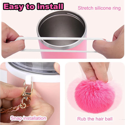 Cup Accessories for Stanley 30oz 40oz Tumbler Straw Topper Cover Water Bottle Handle Strap Cup Boot Bow Decorate Charm Chain
